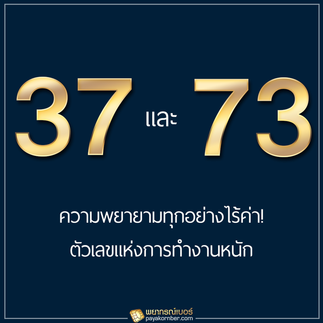 37, 73 ความพยายามทุกอย่างไร้ค่า! ตัวเลขแห่งการทำงานหนัก ทุ่มเท